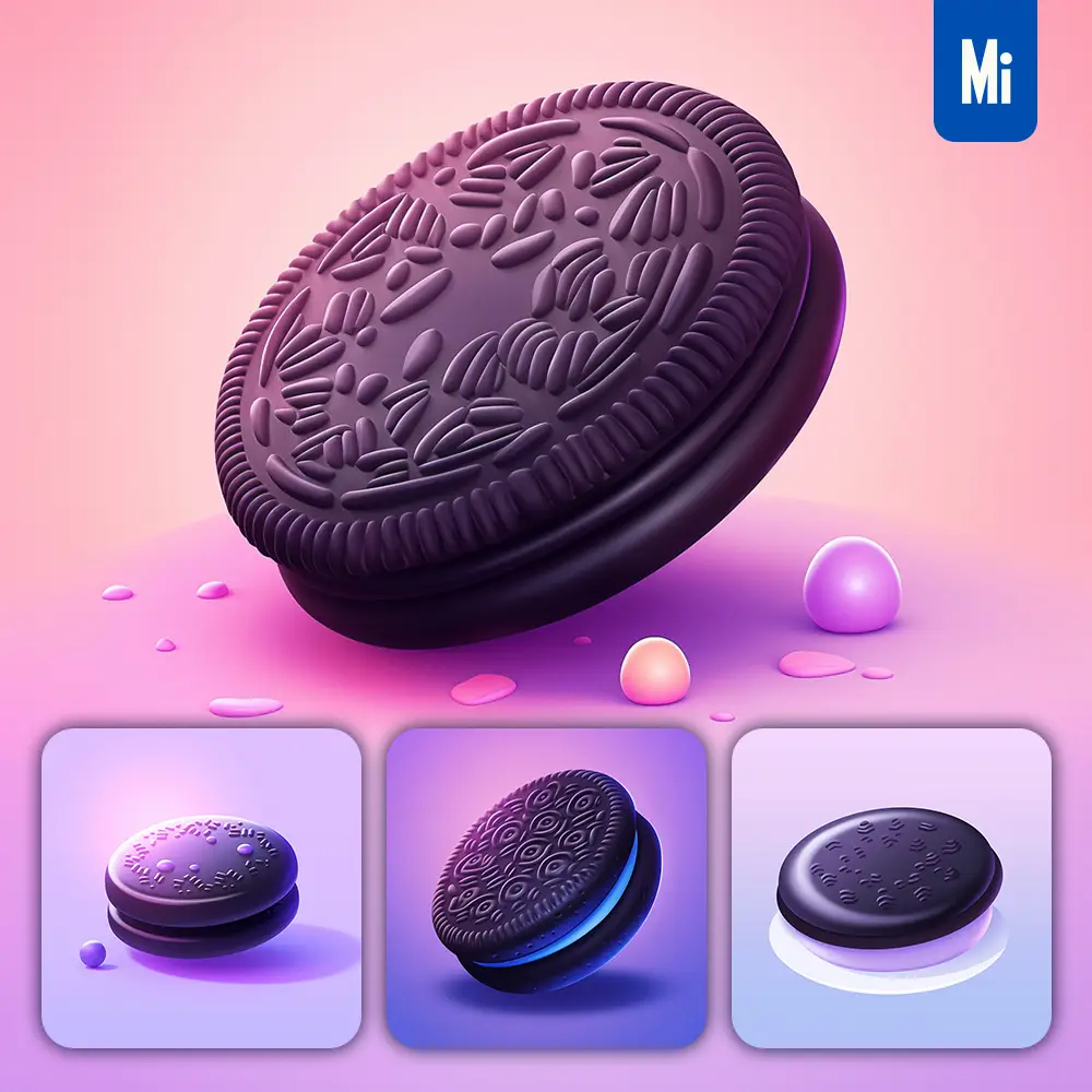 Midjourney Prompt Oreo Cookie 3D Icon Game Cartoon Cute Lovely