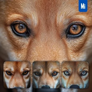Midjourney Prompt Shiba Inu Dog Eyes Head Straight Face Detailed Close Up Photography
