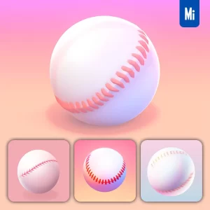 Midjourney Prompt Baseball 3D Icon Game Cartoon Cute Lovely