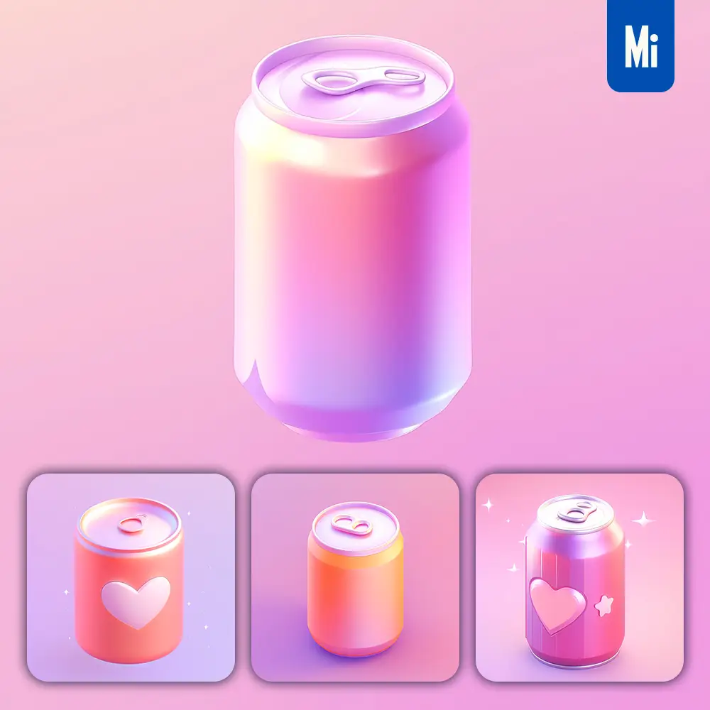 Midjourney Prompt Can 3D Icon Game Cartoon Cute Lovely
