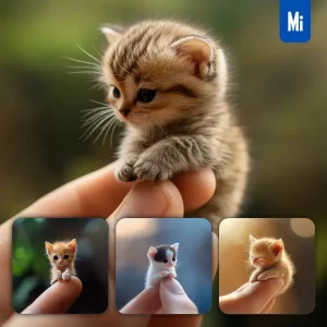 Midjourney Prompt Cat Kitten Little Baby Small Tiny Finger Cute Photography