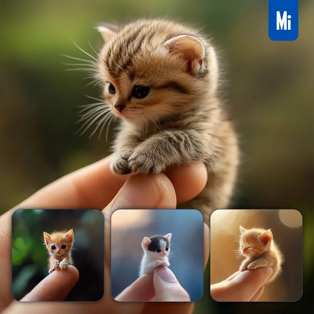 Midjourney Prompt Cat Kitten Little Baby Small Tiny Finger Cute Photography