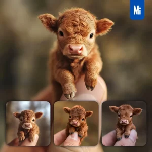 Midjourney Prompt Cattle Cow Calf Little Baby Small Tiny Finger Cute Photography