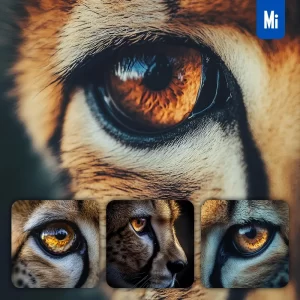 Midjourney Prompt Cheetah Eyes Leopard Detailed Close Up Photography