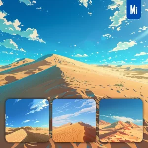 Midjourney Prompt Desert Sand Dune Blue Sky Animation