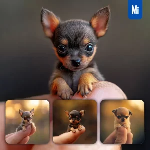 Midjourney Prompt Dog Puppy Pup Little Baby Small Tiny Finger Cute Photography