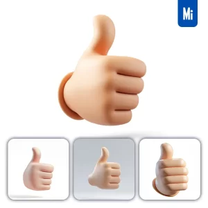 Midjourney Prompt Hand Gesture Thumbs Up 3D Icon Cartoon Good