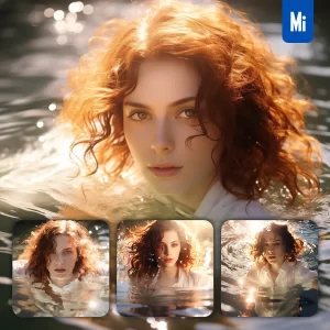 Midjourney Prompt Head Face Portrait Lady Girl Woman Water Pool Swimming Photography