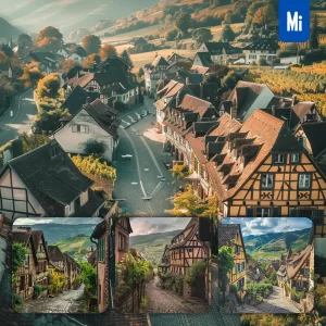 Midjourney Prompt House Wood Vineyard Hill Street Village Countryside Landscape Photography