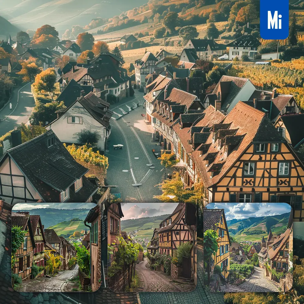 Midjourney Prompt House Wood Vineyard Hill Street Village Countryside Landscape Photography