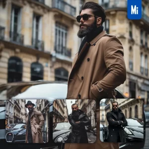 Midjourney Prompt Man Suit Gentleman Elegance Fashion Handsome Luxury Watch Street Car Photography