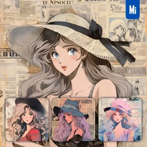 Midjourney Prompt Newspaper Face Girl Lady Woman Beautiful Portrait Animation Cartoon Painting