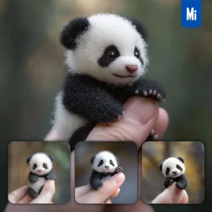 Midjourney Prompt Panda Little Baby Small Tiny Finger Cute Photography