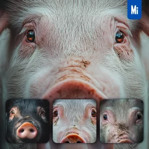 Midjourney Prompt Pig Eyes Head Straight Face Detailed Close Up Photography