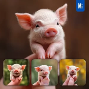 Midjourney Prompt Pig Piggy Porket Porker Little Baby Small Tiny Finger Cute Photography