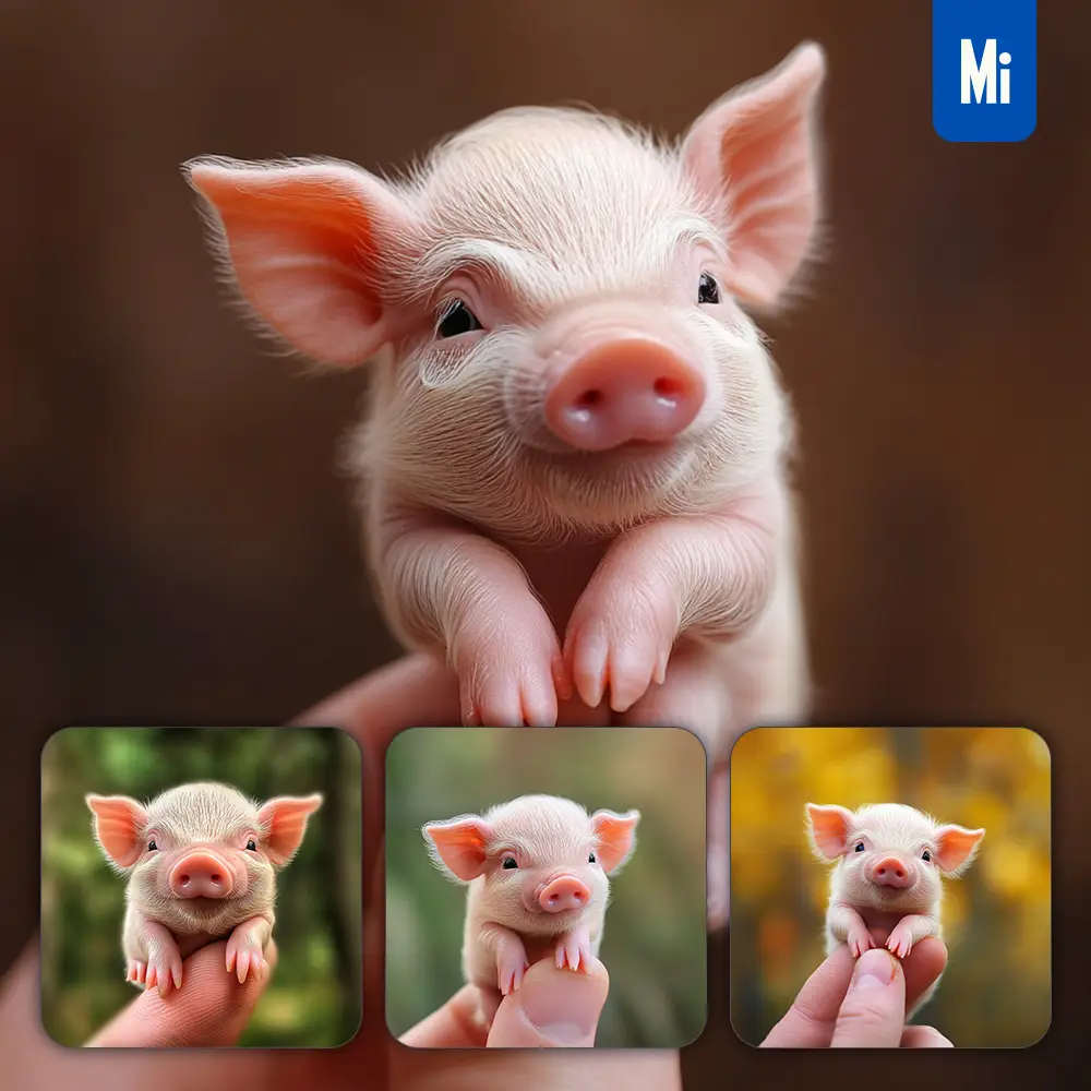 Midjourney Prompt Pig Piggy Porket Porker Little Baby Small Tiny Finger Cute Photography