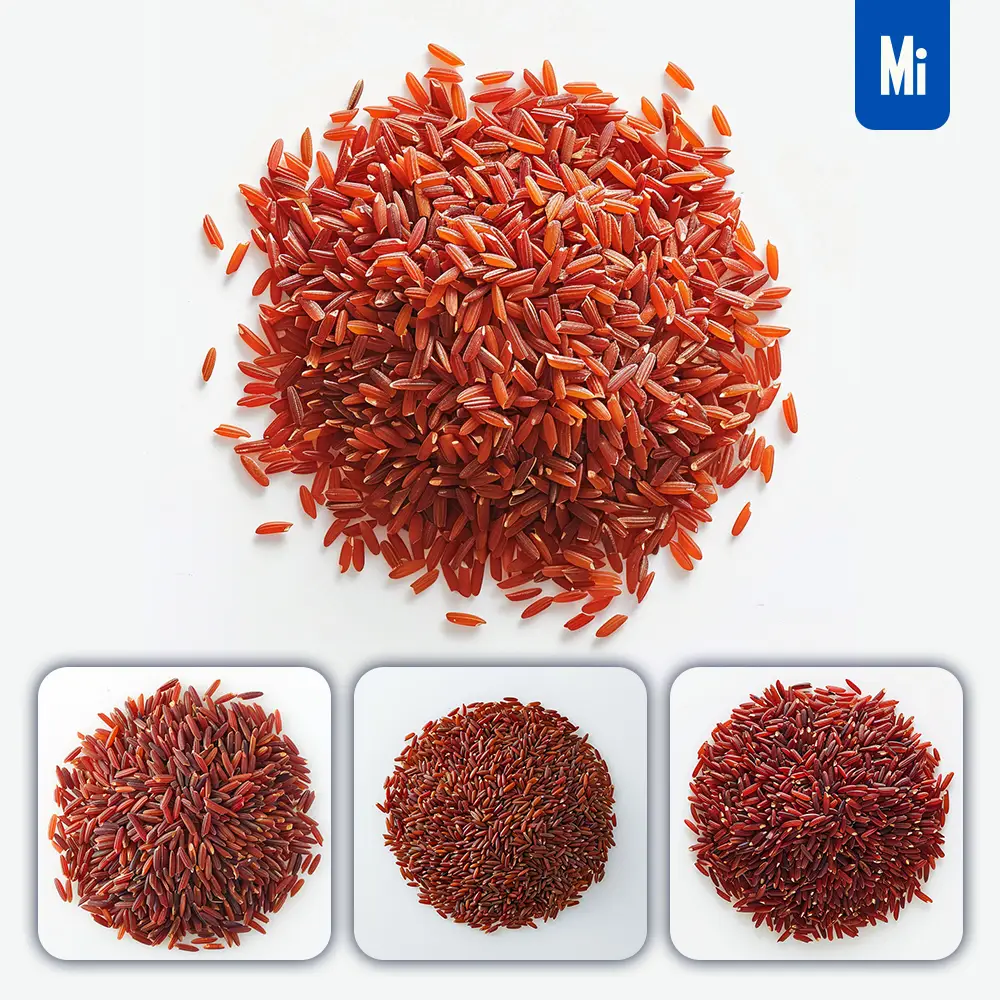 Midjourney Prompt Red Rice Pile Rounded Photography