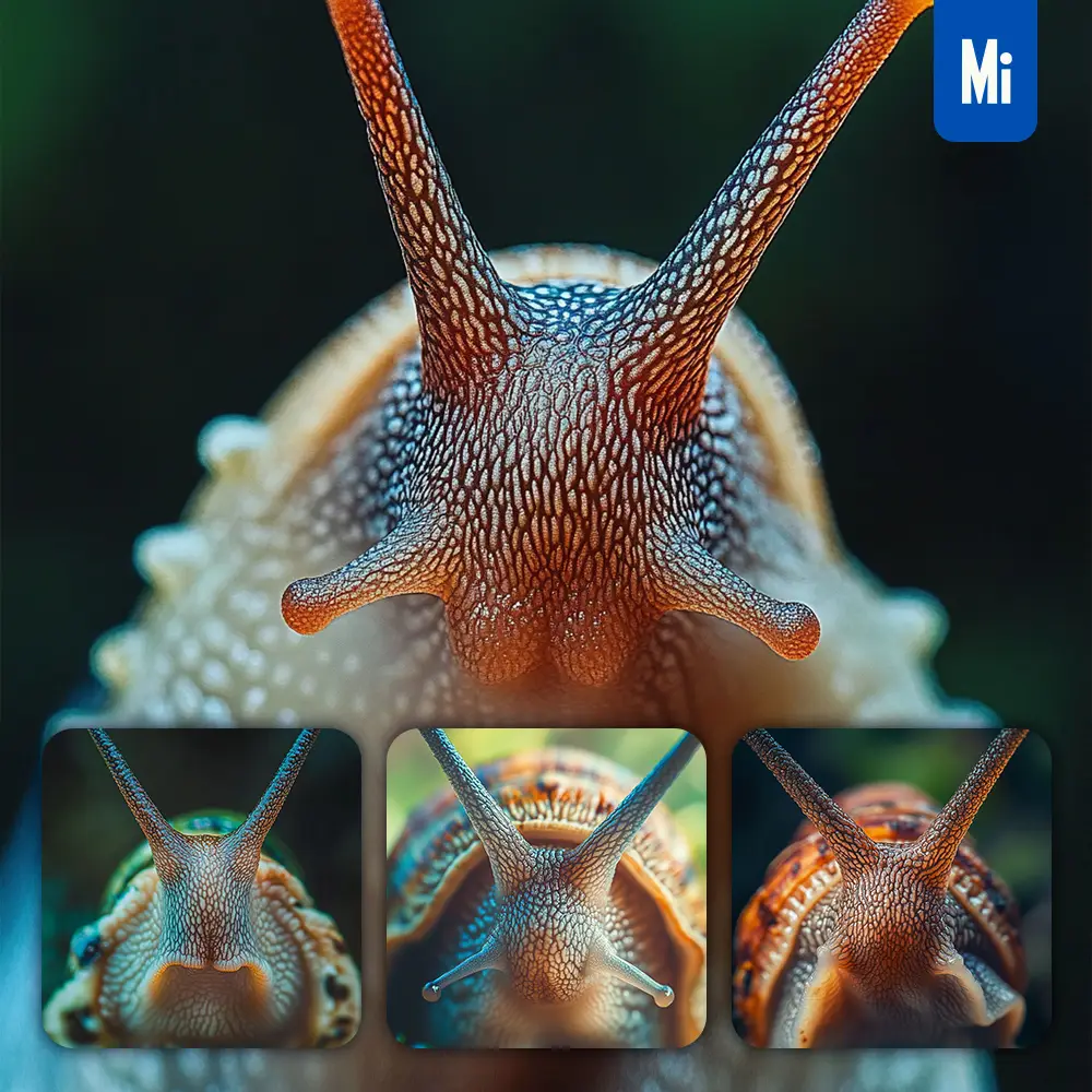 Midjourney Prompt Snail Head Tentacles Eyes Detailed Close Up Photography