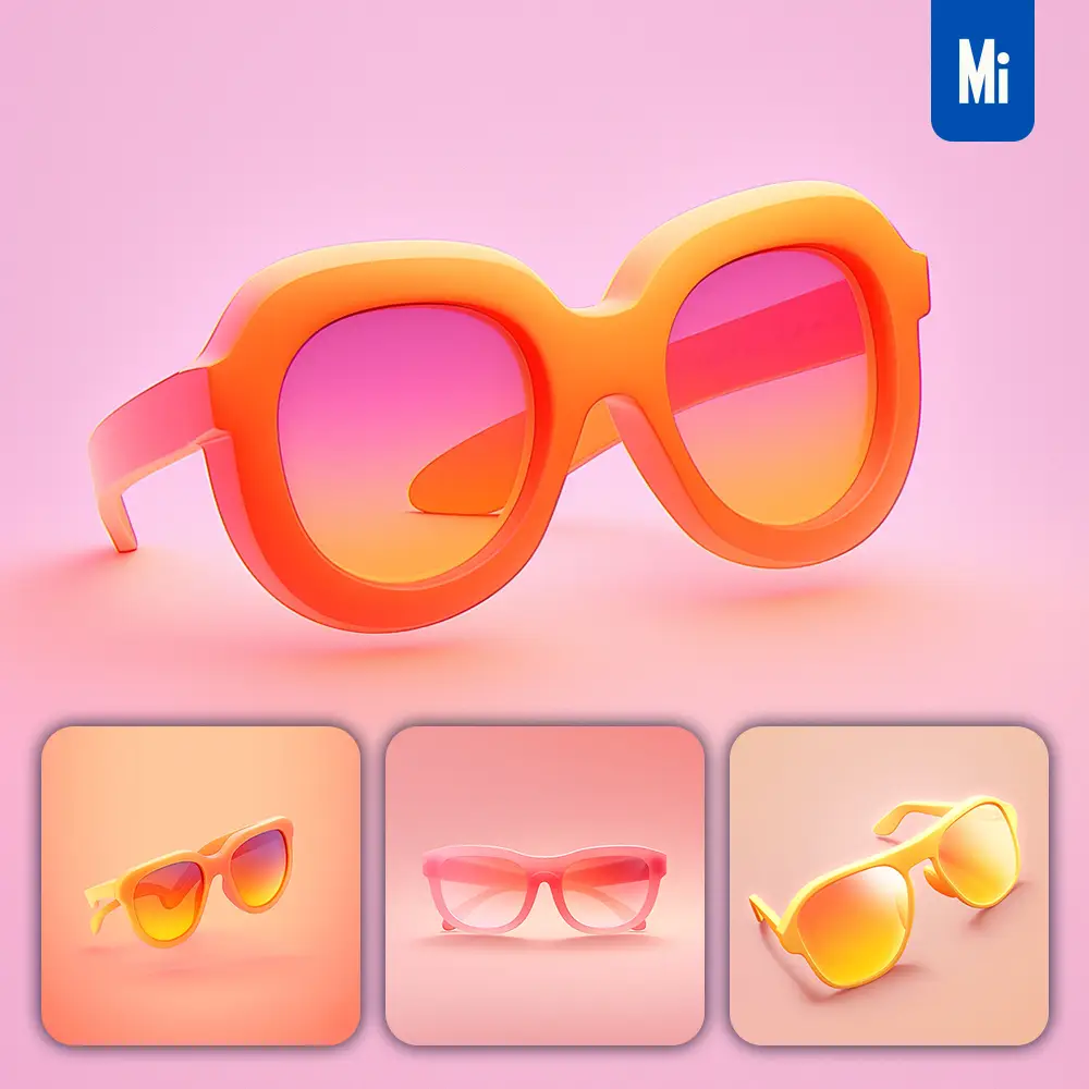 Midjourney Prompt Sunglasses Glasses Eyeglasses 3D Icon Game Cartoon Cute Lovely