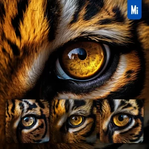 Midjourney Prompt Tiger Eyes Dangerous Detailed Close Up Photography