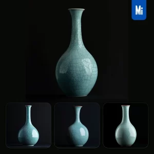 Midjourney Prompt Vase Chinese Porcelain China Crackle Glaze Pattern Ceramic Photography