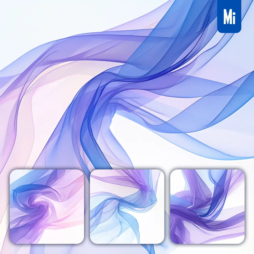 Midjourney Prompt Violet Purple Blue Voile Fabric Abstract Background Minimalism Fluid Wavy