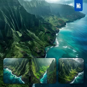 Midjourney Prompt Water Coast Tropical Scenery Cliff Seawater Sea Landscape Photography