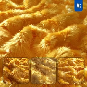 Midjourney Prompt Yellow Golden Luster Soft Fur Furry Fabric Plush