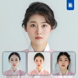 Midjourney Prompt Korean Woman Girl Lady Pink Hanbok Portrait Photography