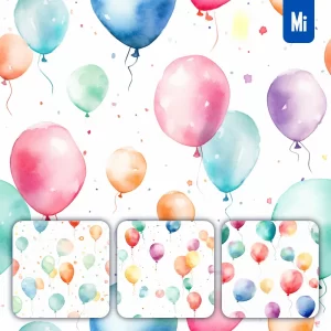 Midjourney Prompt Balloon Cute Painting Watercolor Ink Drawing Pattern
