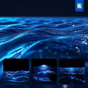 Midjourney Prompt Blue Azure Water Surface Lighting Flow Sea Wave Background Abstract Wallpaper