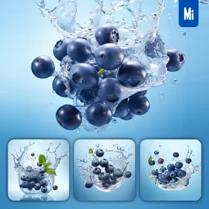 Midjourney Prompt Blueberry Underwater Splash Water Spray Photography