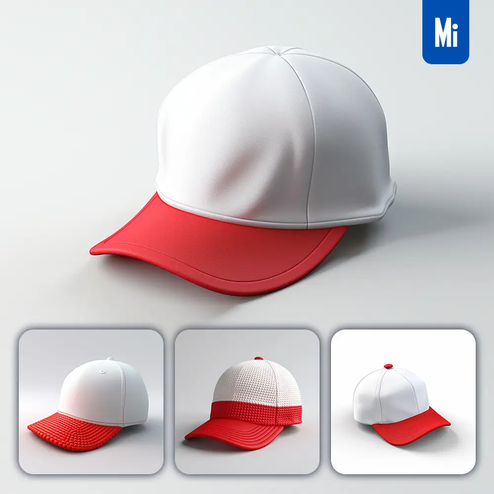 Midjourney Prompt Cap White Red C4D 3D Icon Cartoon