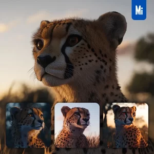 Midjourney Prompt Cheetah Leopard Vigilant Cineframe Close Up Photography