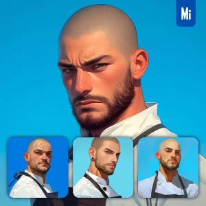Midjourney Prompt Chef Male Man Portrait Cartoon Painting