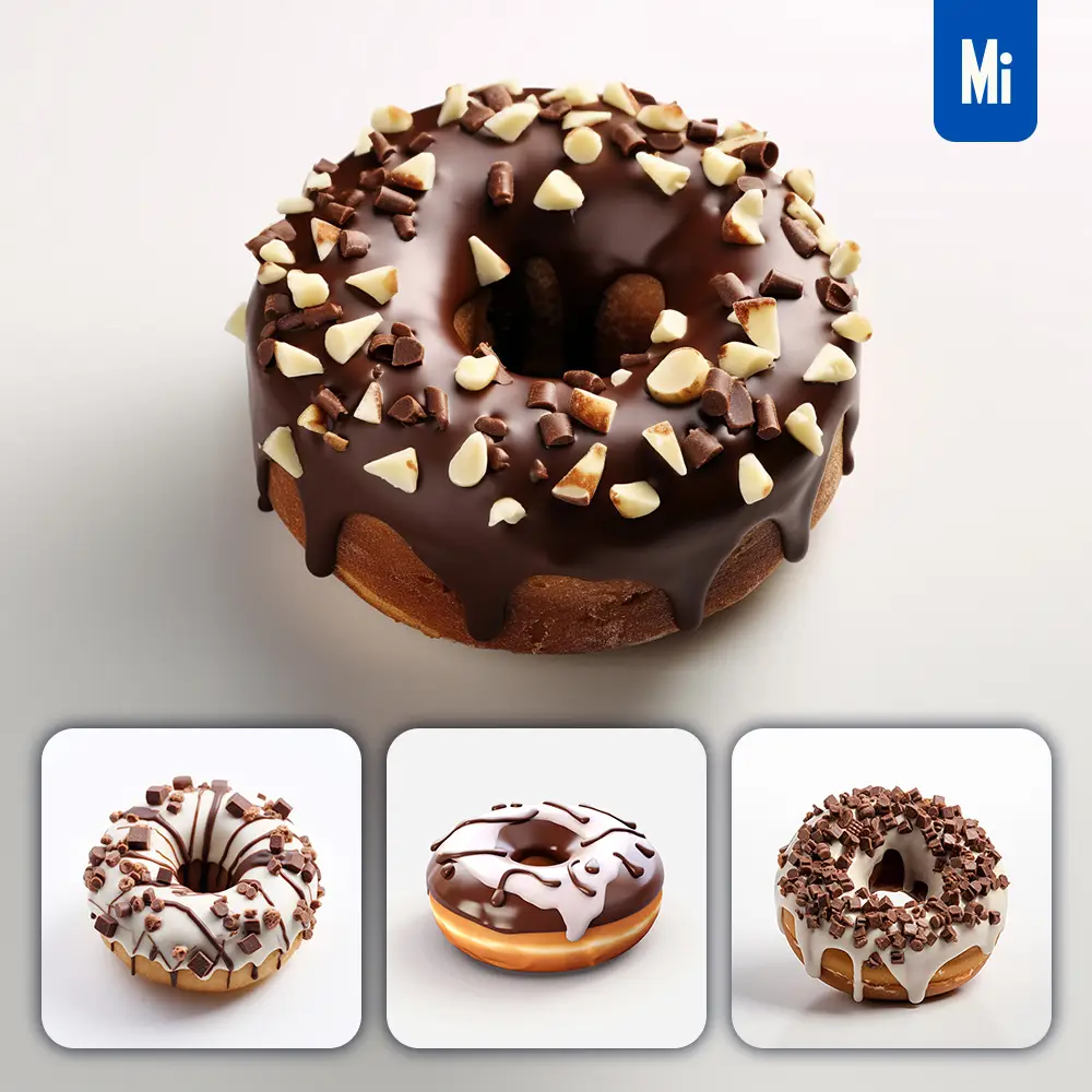 Midjourney Prompt Chocolate Doughnut Donut White C4D 3D Icon Cartoon