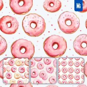 Midjourney Prompt Doughnut Donut Cute Painting Watercolor Ink Drawing Pattern