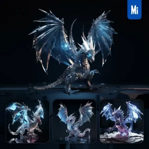 Midjourney Prompt Dragon Glass Crystal 3D Transparent