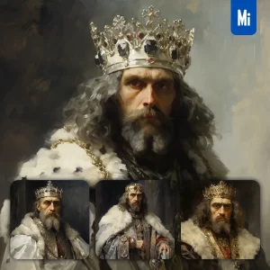 Midjourney Prompt Duke Count Viscount Baron Renaissance Medieval Primitive Portrait Oil Painting