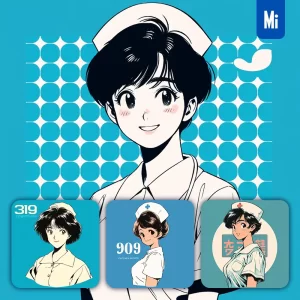 Midjourney Prompt Female Nurse Girl Yellow Lady Woman Animation Character Portrait Cartoon Illustration