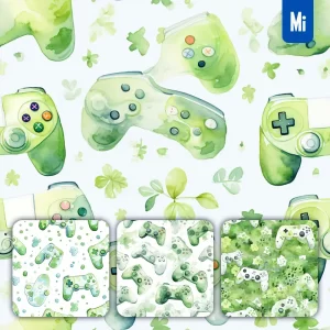Midjourney Prompt Game Pad Gamepad Cute Painting Watercolor Ink Drawing Pattern