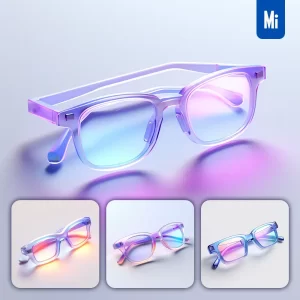 Midjourney Prompt Glasses Icon UI Design C4D Glass 3D Model