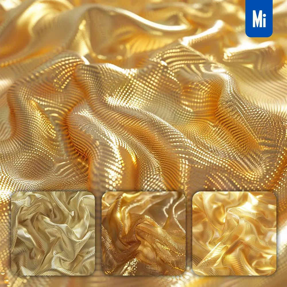 Midjourney Prompt Golden Wire Fabric Material Background