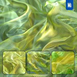 Midjourney Prompt Green Yellow Wire Fabric Material Background