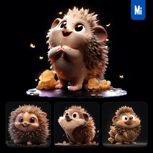Midjourney Prompt Hedgehog Cute 3D Cartoon IP Character C4D Animation
