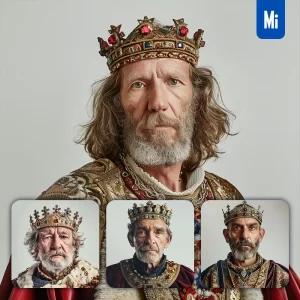 Midjourney Prompt King Senile Gerontal Renaissance Medieval Primitive Portrait Photography