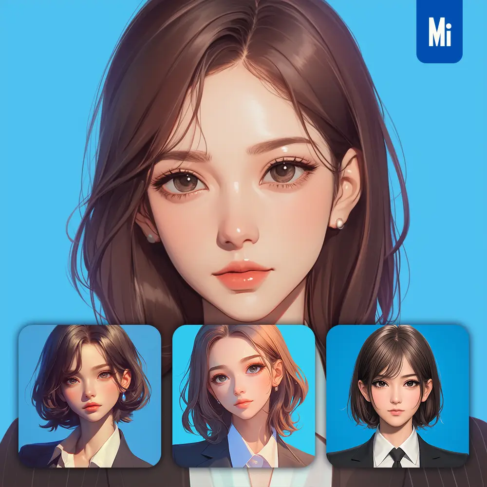 Midjourney Prompt Lawyer Business Woman Girl Female Office Lady Suit Portrait Cartoon Painting