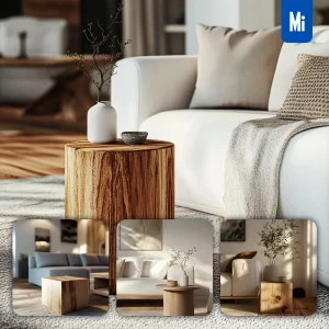 Midjourney Prompt Living Room Space Modern Couch End Table Photography