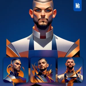 Midjourney Prompt Male Chef Chief Cook Man Abstract Portrait Cartoon Painting Illustration