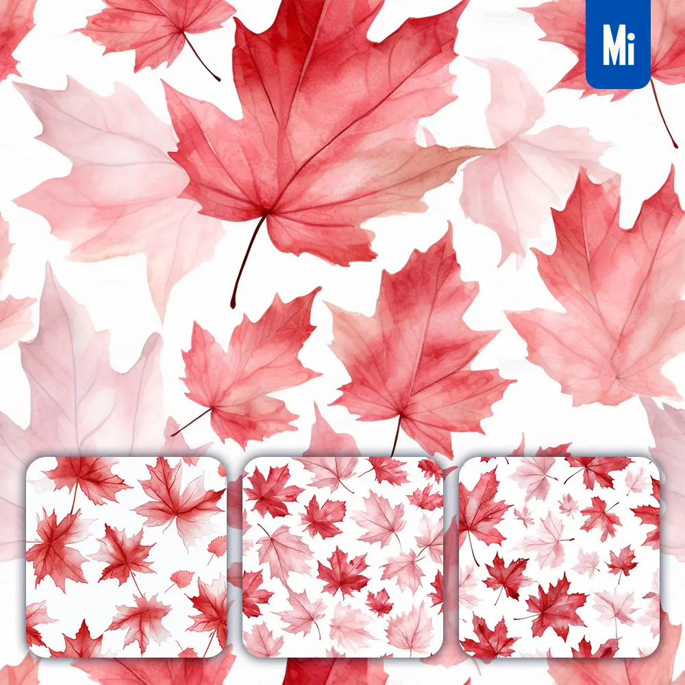 Midjourney Prompt Maple Leaves Leaf Cute Painting Watercolor Ink Drawing Pattern